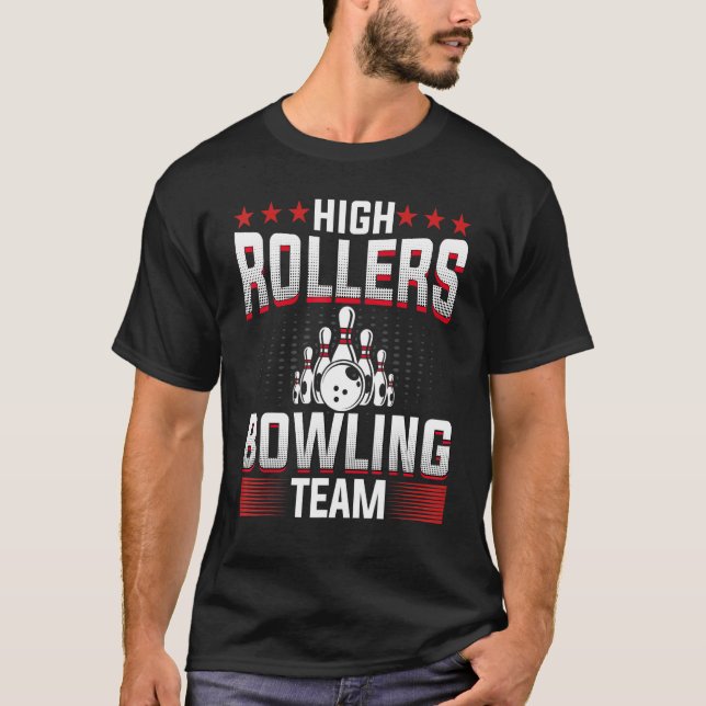 Camiseta Bowling    High Rollers Bowling Team Bowler (Frente)