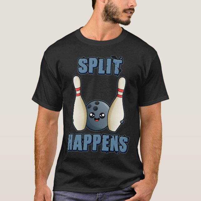 Camiseta Bowling Joke Split Happens Bowling (Frente)