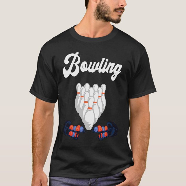 Camiseta Bowling Lane Bowling Set Strike Bowling Team Bowli (Frente)
