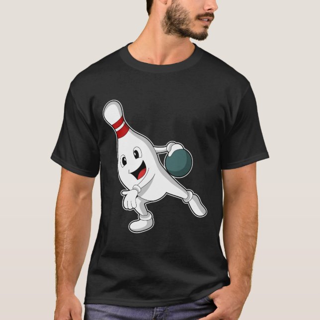 Camiseta Bowling pin at Bowling with Bowling ball (Frente)
