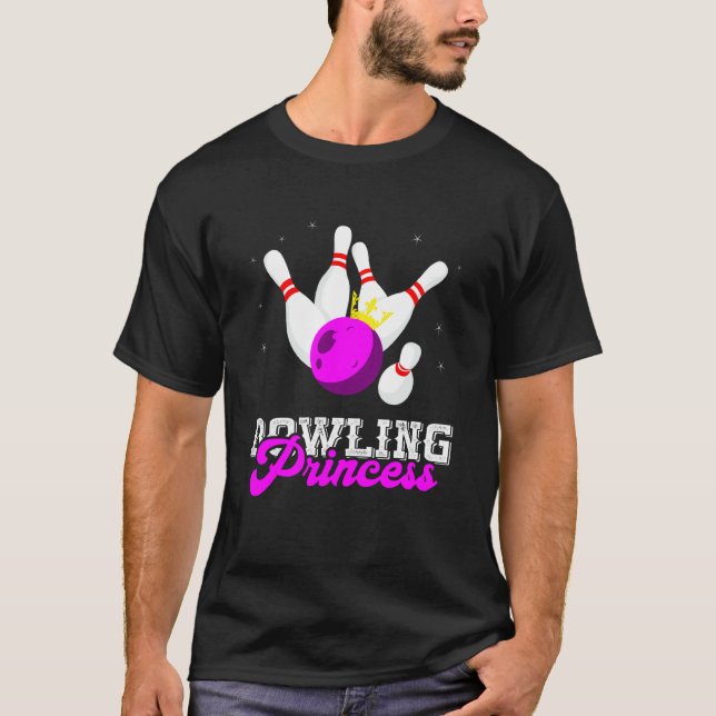 Camiseta Bowling Princess Crown Bowling Pin Strike Bowler B (Frente)