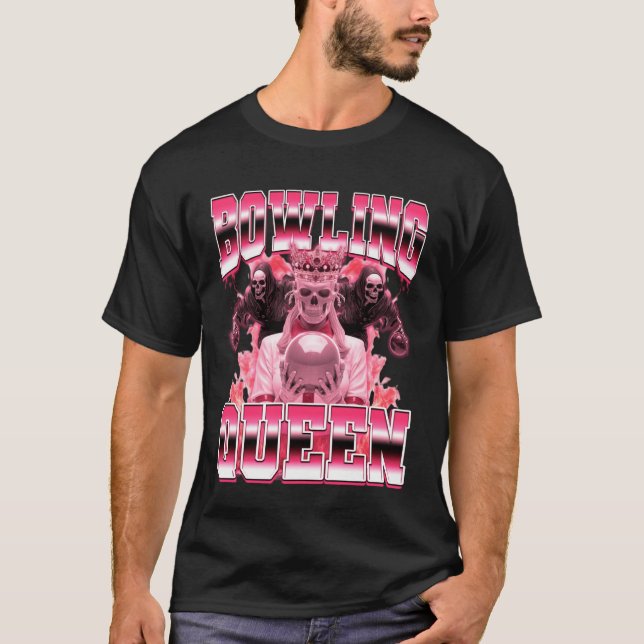Camiseta Bowling Queen Bowler 90s Bootleg Style (Frente)