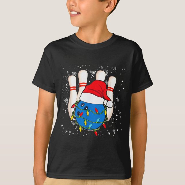 Camiseta Bowling Reindeer Christmas Shirt Pajama Srt X-mas  (Frente)
