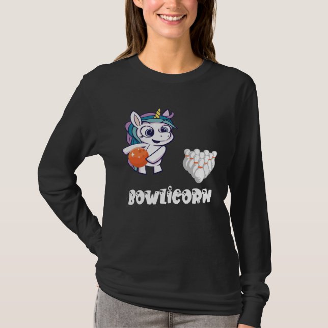 Camiseta Bowling Unicorn Bowler Bowling Pin Bowling Team St (Frente)