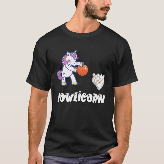 Camiseta Bowling Unicorn Bowling Team Bowler Bowling Pin St (Frente)