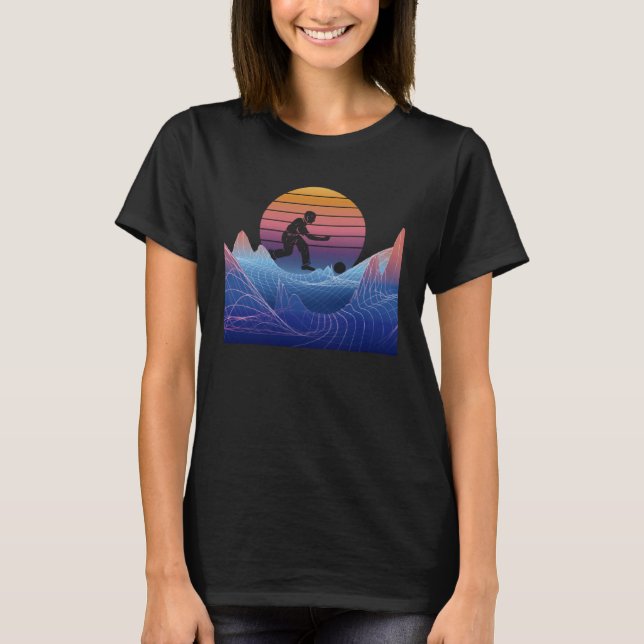 Camiseta Bowling Vaporwave Sunset Bowling Pin Bowler Bowlin (Frente)