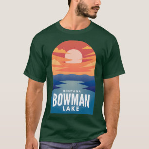 Camiseta Bowman Lake MT Retro Sunset