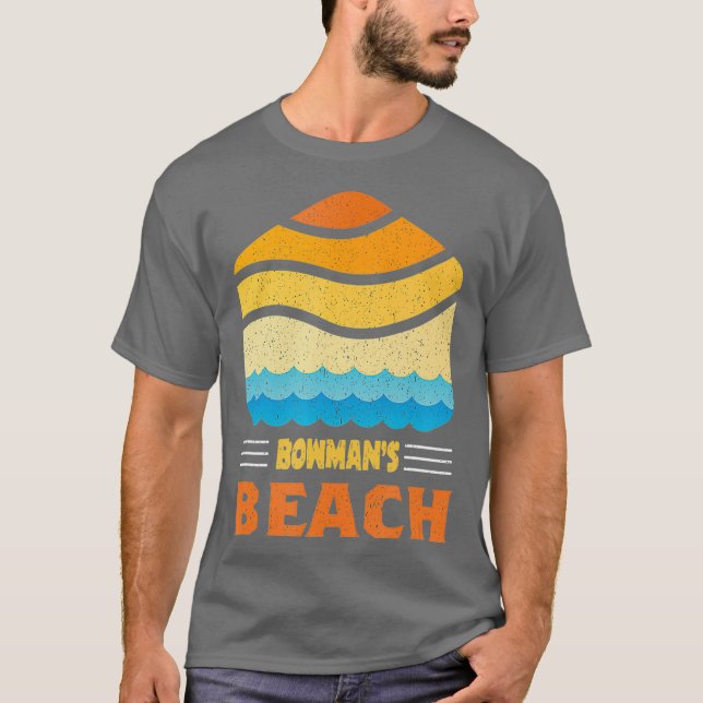 Camiseta Bowmans Beach Florida - Vintage Waves Graphic (Frente)