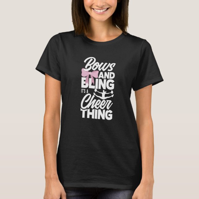 Camiseta Bows And Bling It's A Cheer Thing  Cheerleader (Frente)