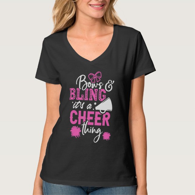 Camiseta Bows & Bling It's A Cheer Thing Cheerleading Cheer (Frente)