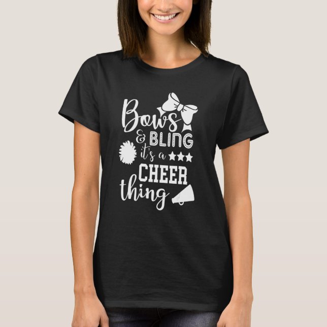 Camiseta Bows & Bling It's A Cheer Thing Cheerleading Cheer (Frente)