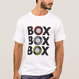 Camiseta "Box Box Box Box" F1 Design do conjunto do pneu