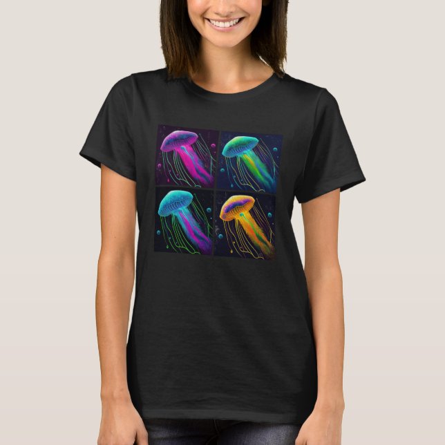 Camiseta Box Jellyfish Pop Illustration Colorful Animal (Frente)