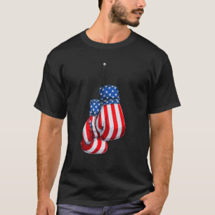 Camiseta Box Luvas American Flag 4º Do Julho Boxing