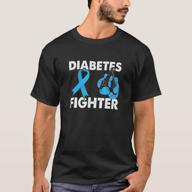 Camiseta Boxando Luvas T1d Sensibilização Combate à Diabete (Frente)