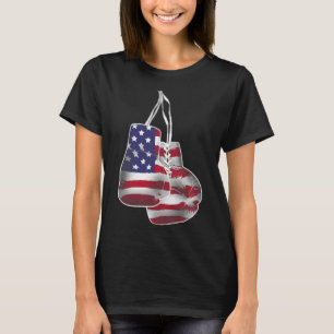 Camiseta Boxas Luvas Vintage American Flag Style Women Ki