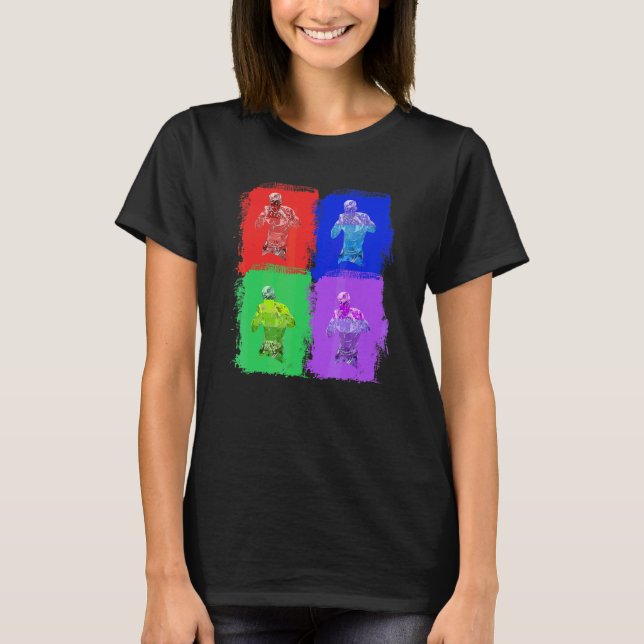 Camiseta Boxe Caixa Boxeador Pop Arte (Frente)
