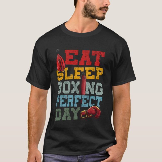 Camiseta Boxe Comer Dormir Boxe Dia Perfeito (Frente)