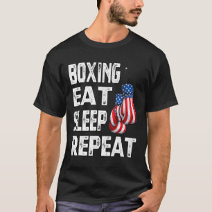 Camiseta Boxe Comer Dormir Repetir Academia Boxeador Kickbo