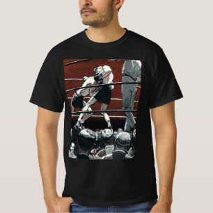 Camiseta Boxe Esportiva Vintage, Lutadores Lutam no Ringue