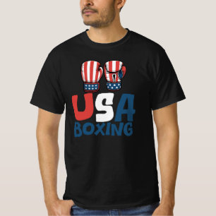 Camiseta Boxe EUA, Design de Boxe da Bandeira Americana