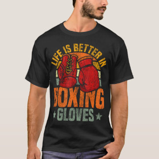 Camiseta Boxe Retro Vintage A Vida É Melhor Na Boxe