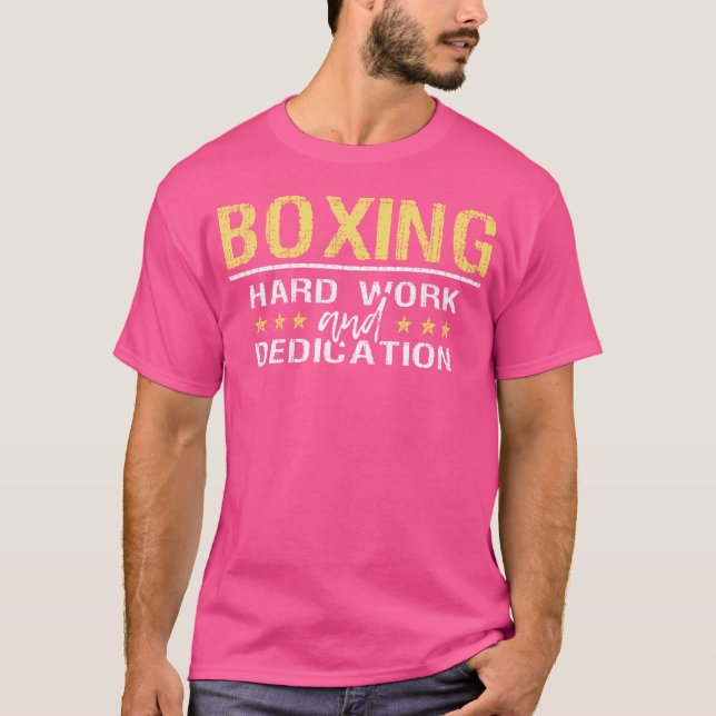 Camiseta Boxe Trabalho Duro E Dedicação Kickboxing Academia (Frente)