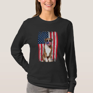 Camiseta Boxer American Flag Dog Veste Face Máscara 4 de ju