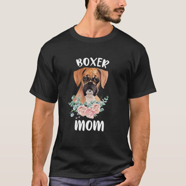 Camiseta Boxer Bonito Oferece Boxer Mãe Cão Pão Água Fl (Frente)