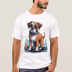 Camiseta Boxer Briefs PupArt Design - Gráfico de Cachorro E