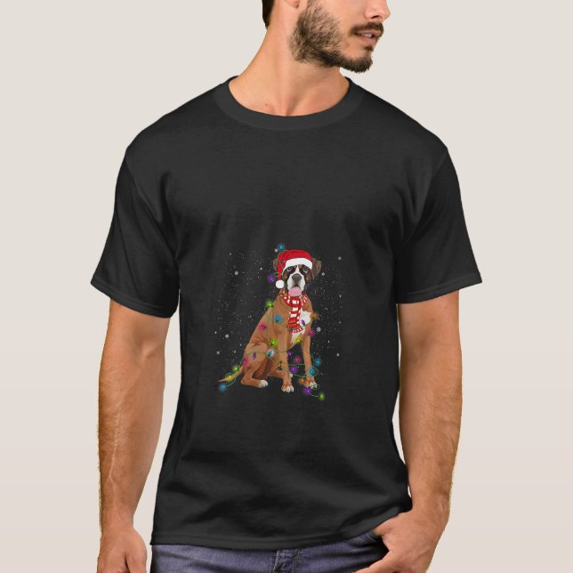 Camiseta Boxer Christmas Boxer Dog Christmas V Neck (Frente)