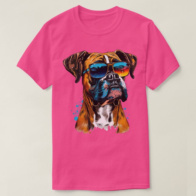 Camiseta Boxer com óculos de sol 2 (Frente do Design)