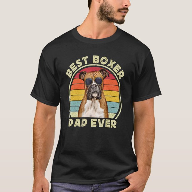 Camiseta Boxer Dad For Men Retro Boxer Dog   Owner Daddy   (Frente)
