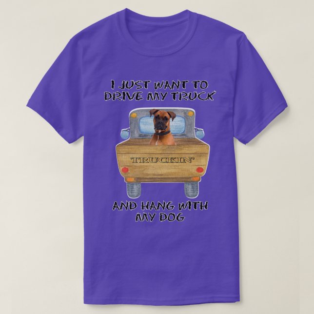 Camiseta Boxer de Cachorro Condutor de Caminhões (Frente do Design)