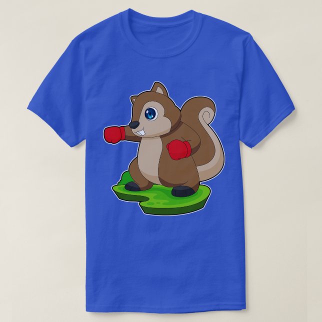 Camiseta Boxer de esquilo Luvas in a box (Frente do Design)