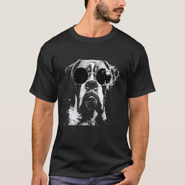 Camiseta Boxer de Hipster no Estilo Grunge com Óculos de So (Frente)