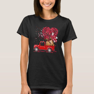 Camiseta Boxer Dia de os namorados Cães Vermelhos Corações
