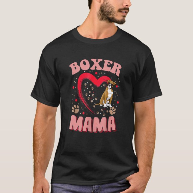 Camiseta Boxer Divertido Mama Pet Roupa Boxer Mãe presente (Frente)