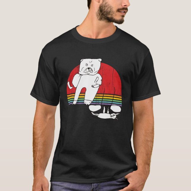 Camiseta Boxer Dog and Cat Working Out Lifting Weights (Frente)
