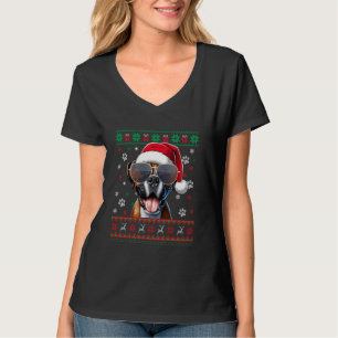 Camiseta Boxer Dog Boxer, Papais noeis de Natal suados