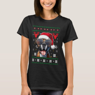 Camiseta Boxer Dog Boxer, Papais noeis de Natal suados