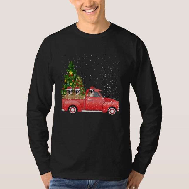 Camiseta Boxer Dog Christmas Tree On Car Xmas vacation Fami (Frente)