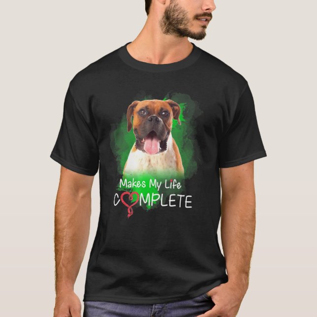 Camiseta Boxer Dog Faz Minha Vida Completa - Proprietário D (Frente)