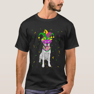 Camiseta Boxer Dog Mardi Gras Costume Men Mulheres Crianças