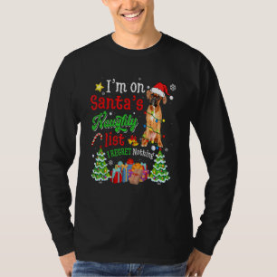 Camiseta Boxer Dog On Papais noeis Naughs List Xmas
