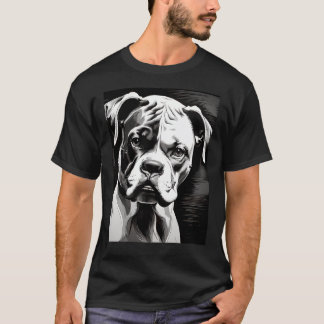 Camiseta Boxer Dog (Pop de Arte Preta Branca)