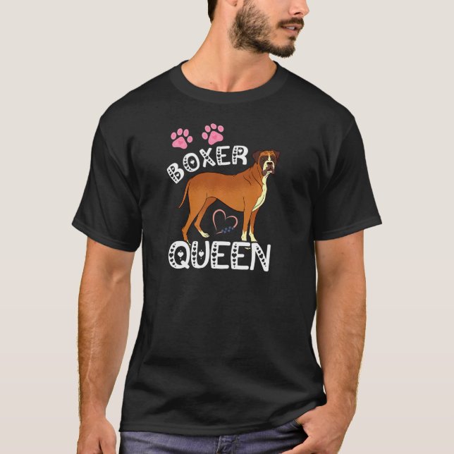 Camiseta Boxer Dog Queen Boxer Proprietário do Cachorro Pet (Frente)