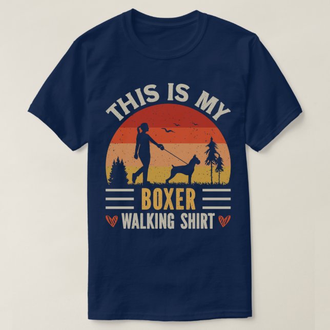 Camiseta Boxer Dog Walking (Frente do Design)
