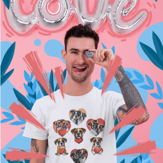 Camiseta Boxer Dog with Heart - Dia do Namorados