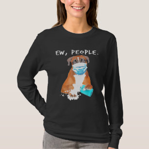 Camiseta Boxer Ew Pessoas Dog Vestindo Uma Máscara